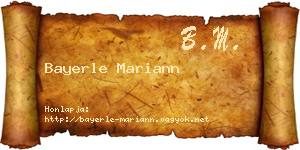Bayerle Mariann névjegykártya